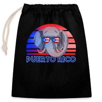 Puerto Rico - Verschließbarer Geschenkbeutel aus Baumwolle (25x30cm) - Schwarz - Vorne
