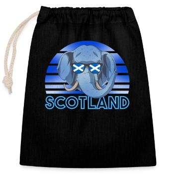 Ecosse - Sac cadeau en coton avec cordon (25 x 30 cm) - noir - Devant