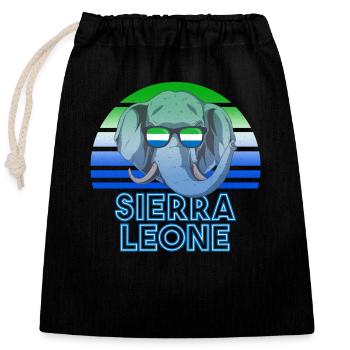 Sierra Leone - Verschließbarer Geschenkbeutel aus Baumwolle (25x30cm) - Schwarz - Vorne