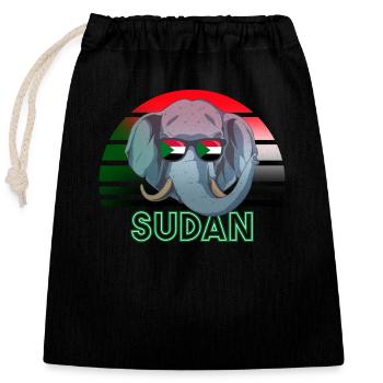 Soudan - Sac cadeau en coton avec cordon (25 x 30 cm) - noir - Devant