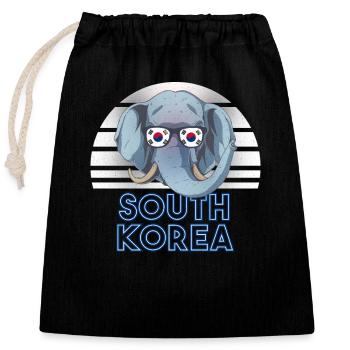 South Korea - Closable cotton gift bag (25x30cm) - black - Front