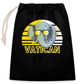 Vatican - Closable cotton gift bag (25x30cm) - black - Front