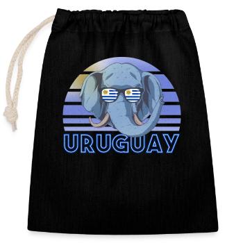 Uruguay - Verschließbarer Geschenkbeutel aus Baumwolle (25x30cm) - Schwarz - Vorne