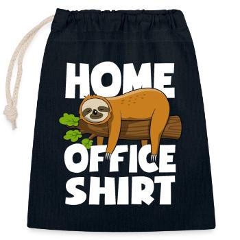 Paresseux - Chemise de bureau à domicile - Cadeau - Sac cadeau en coton avec cordon (25 x 30 cm) - bleu marine - Devant