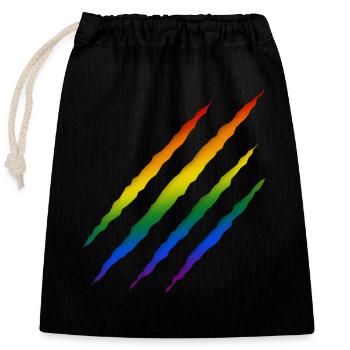 Regenbogen LGBT - Verschließbarer Geschenkbeutel aus Baumwolle (25x30cm) - Schwarz - Vorne
