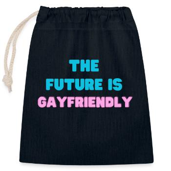 THE FUTURE IS GAYGRIENDLY - Sac cadeau en coton avec cordon (25 x 30 cm) - bleu marine - Devant