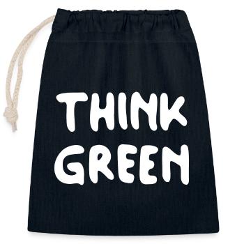 Think Green - Verschließbarer Geschenkbeutel aus Baumwolle (25x30cm) - Navy - Vorne