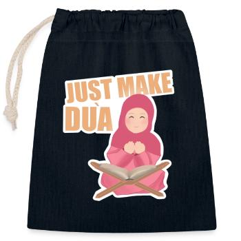 Just Make Dua - Verschließbarer Geschenkbeutel aus Baumwolle (25x30cm) - Navy - Vorne