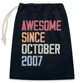 Bogosse geboren im Oktober 2007 - Fête d'anniversair - Verschließbarer Geschenkbeutel aus Baumwolle (25x30cm) - Navy - Vorne