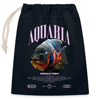 Oscar Fish Water Change Monster Fish - Closable cotton gift bag (25x30cm) - navy - Front