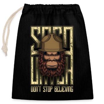 Funny Bigfoot Sasquatch - Closable cotton gift bag (25x30cm) - black - Front