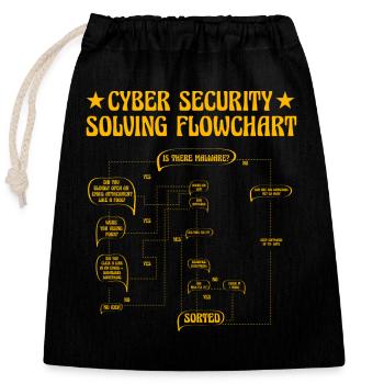 Cyber Security Solving Flowchart - Closable cotton gift bag (25x30cm) - black - Front