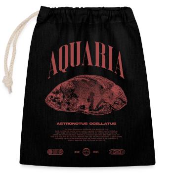 Oscar Fish Keeper Moderne Streetwear - Verschließbarer Geschenkbeutel aus Baumwolle (25x30cm) - Schwarz - Vorne