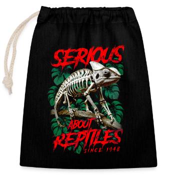 Serious About Reptiles Reptile Keeper Born In 1948 - Closable cotton gift bag (25x30cm) - black - Front
