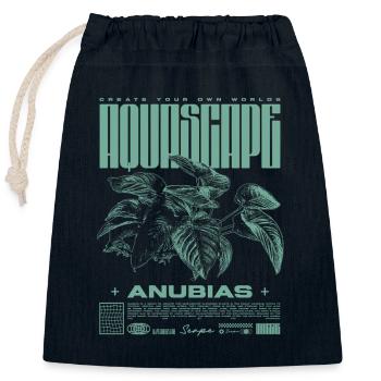 Aquascaping Anubias Aquatic Plant Fish Keeper - Closable cotton gift bag (25x30cm) - navy - Front