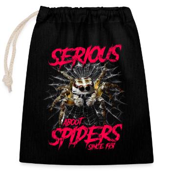 Serious About Jumping Spiders Pet Since 1931 - Closable cotton gift bag (25x30cm) - black - Front