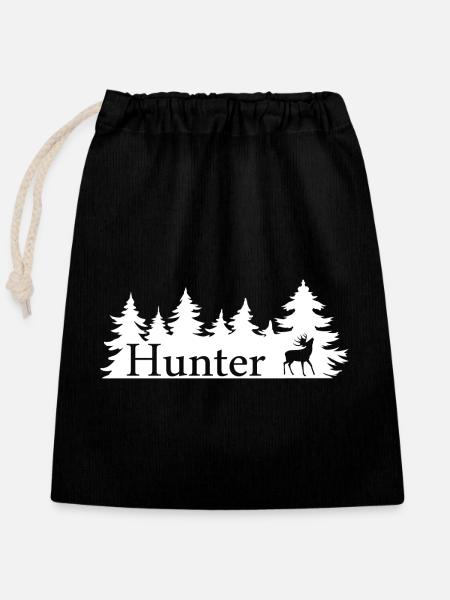 Hunter - Verschließbarer Geschenkbeutel aus Baumwolle (25x30cm) - Schwarz