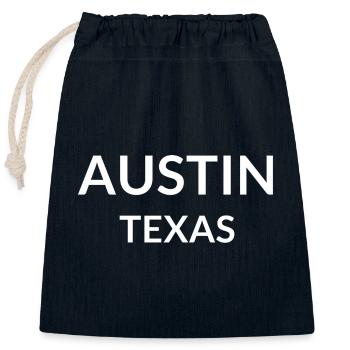 Austin, Texas, États-Unis - Sac cadeau en coton avec cordon (25 x 30 cm) - bleu marine - Devant
