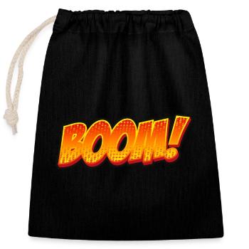 Boom! Explosives Shirt für den urbanen Style - Verschließbarer Geschenkbeutel aus Baumwolle (25x30cm) - Schwarz - Vorne