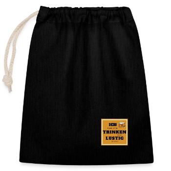 Drink fun - Closable cotton gift bag (25x30cm) - black - Front