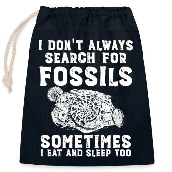 Fossil Collector Gifts | Collecting fossils - Closable cotton gift bag (25x30cm) - navy - Front