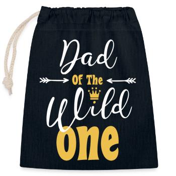 Dad Of The Wild One lustiger 1. Geburtstag First Thing - Verschließbarer Geschenkbeutel aus Baumwolle (25x30cm) - Navy - Vorne