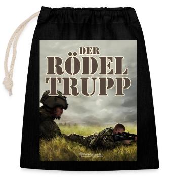 Bundeswehr Sprüche Design Rödeltrupp - Verschließbarer Geschenkbeutel aus Baumwolle (25x30cm) - Schwarz - Vorne