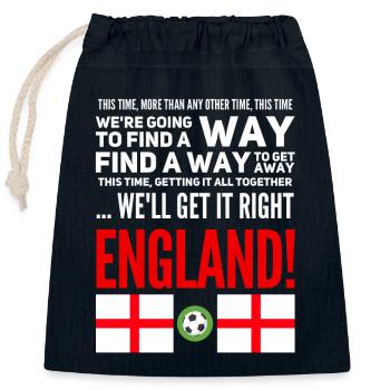 Angleterre de football - Sac cadeau en coton avec cordon (25 x 30 cm) - bleu marine - Devant