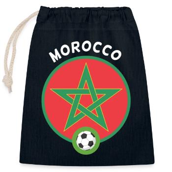 Morocco - Closable cotton gift bag (25x30cm) - navy - Front
