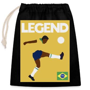 Brazil - Closable cotton gift bag (25x30cm) - black - Front