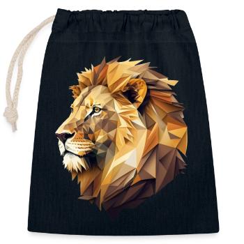 LION - Verschließbarer Geschenkbeutel aus Baumwolle (25x30cm) - Navy - Vorne