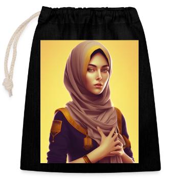 Arab Woman History 2 - Verschließbarer Geschenkbeutel aus Baumwolle (25x30cm) - Schwarz - Vorne