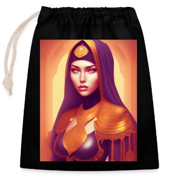 Arab Woman History 3 - Verschließbarer Geschenkbeutel aus Baumwolle (25x30cm) - Schwarz - Vorne