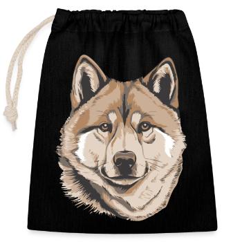 Akita - Closable cotton gift bag (25x30cm) - black - Front