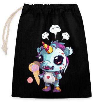 Angry Unicorn - Angry Unicorn - Unicorn Evil - Closable cotton gift bag (25x30cm) - black - Front
