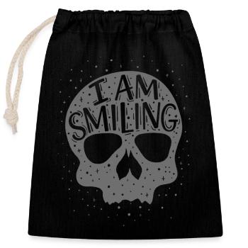 Je souris gris gothique - Sac cadeau en coton avec cordon (25 x 30 cm) - noir - Devant