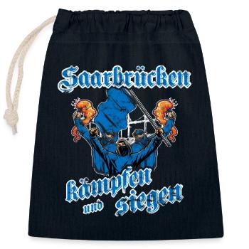 Saarbrücken kämpfen und siegen - Verschließbarer Geschenkbeutel aus Baumwolle (25x30cm) - Navy - Vorne