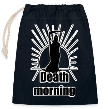 Matin de la mort - Sac cadeau en coton avec cordon (25 x 30 cm) - bleu marine - Devant