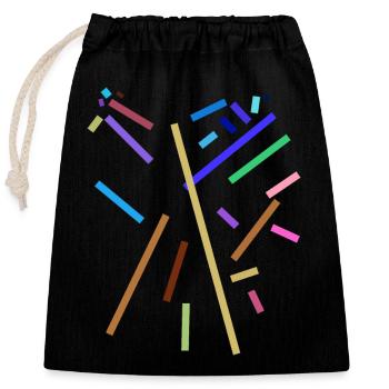 Modèle de traits minimaux - Sac cadeau en coton avec cordon (25 x 30 cm) - noir - Devant