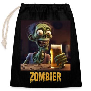 Zombier - Verschließbarer Geschenkbeutel aus Baumwolle (25x30cm) - Schwarz - Vorne