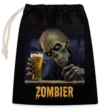 Zombier - Verschließbarer Geschenkbeutel aus Baumwolle (25x30cm) - Schwarz - Vorne