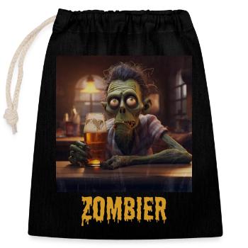 Zombier - Verschließbarer Geschenkbeutel aus Baumwolle (25x30cm) - Schwarz - Vorne