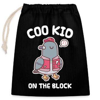 Pigeon In Varsity Jacket Coo Kid On The Block - Closable cotton gift bag (25x30cm) - black - Front