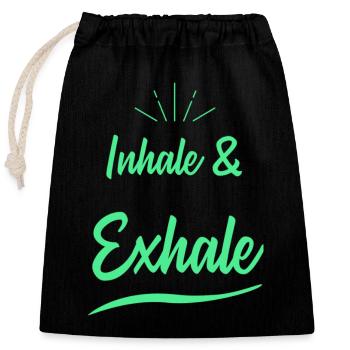 Dictons de yoga - Sac cadeau en coton avec cordon (25 x 30 cm) - noir - Devant