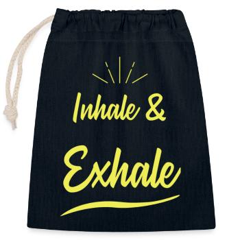 Dictons de yoga - Sac cadeau en coton avec cordon (25 x 30 cm) - bleu marine - Devant