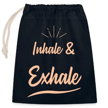 yoga sprüche - Verschließbarer Geschenkbeutel aus Baumwolle (25x30cm) - Navy - Vorne