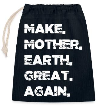 happy humor plant gift vegetarian sayings - Verschließbarer Geschenkbeutel aus Baumwolle (25x30cm) - Navy - Vorne