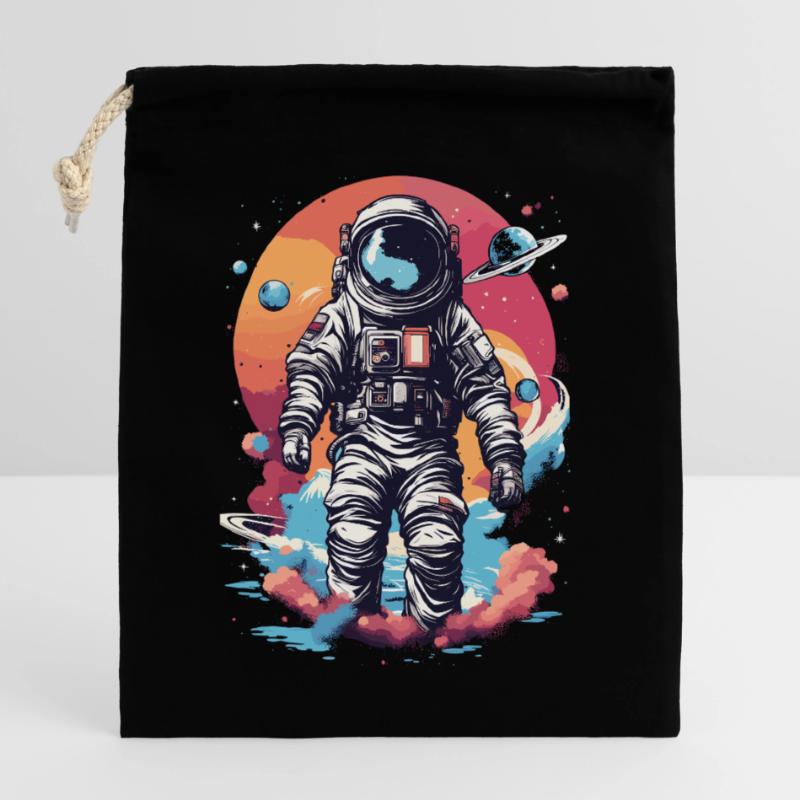 Astronaute cool dans l’espace Sac cadeau en coton avec cordon (25 x 30 cm)