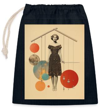 Waage - Verschließbarer Geschenkbeutel aus Baumwolle (25x30cm) - Navy - Vorne