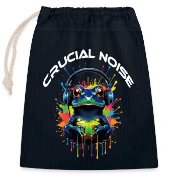 CRUCIAL NOISE FROG - Closable cotton gift bag (25x30cm) - navy - Front